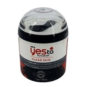 Yes To Tomatoes Clear Skin Mask Unisex 1oz Black New Charcoal Powder-To-Clay DIY